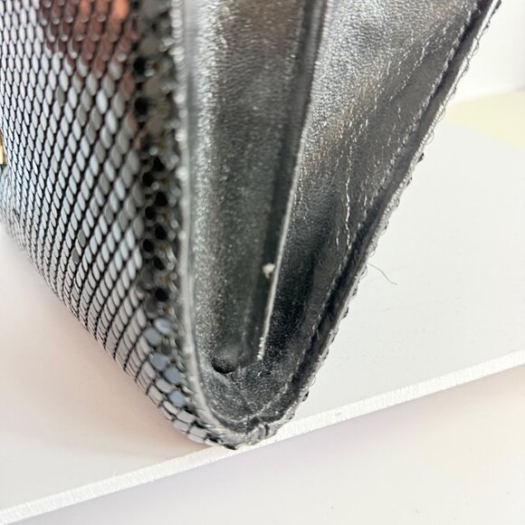 Studio 54 Chic Mesh Evening Bag Clutch Mixed Metals VTG Disco Lucite Rim Glam - Picture 12 of 16